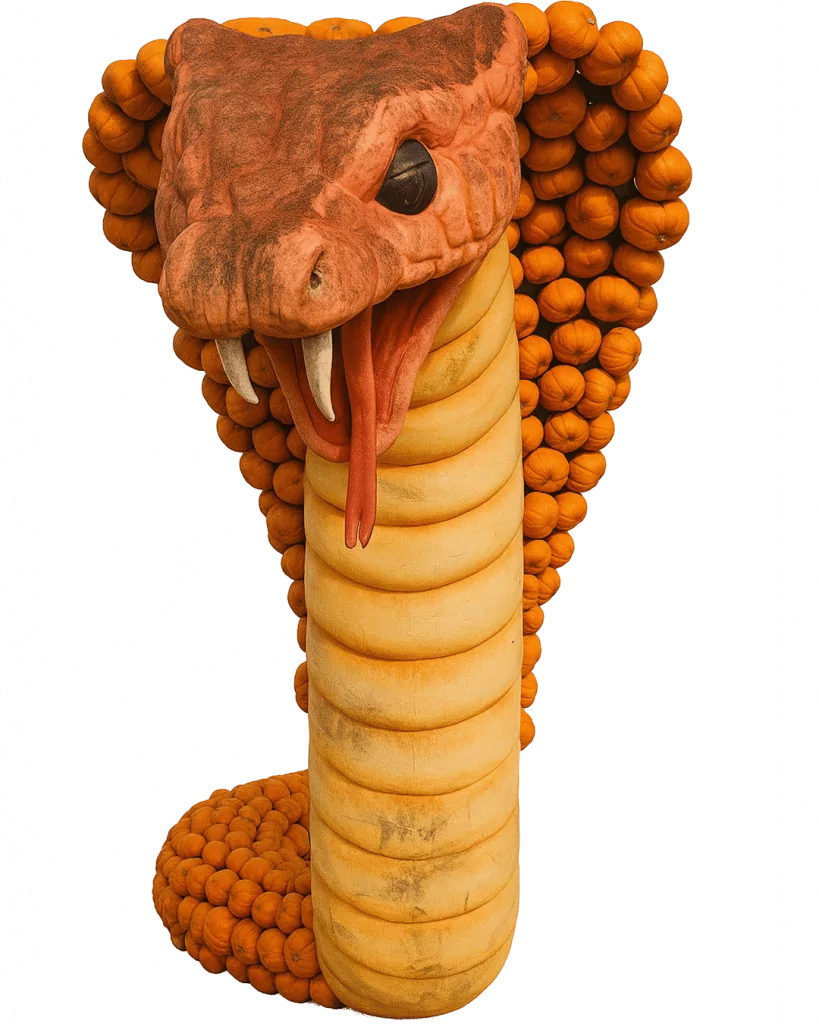 Cobra aus Kürbissen Krewelshof Kürbisschau Lohmar